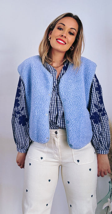 GILET SHERPA MILA BLEU